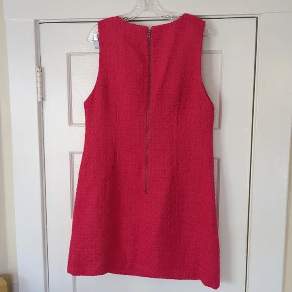 Alice + Olivia Clyde Tweed Boucle Shift A-line Dress Sleeveless Pink Sz 14 - Picture 5 of 12